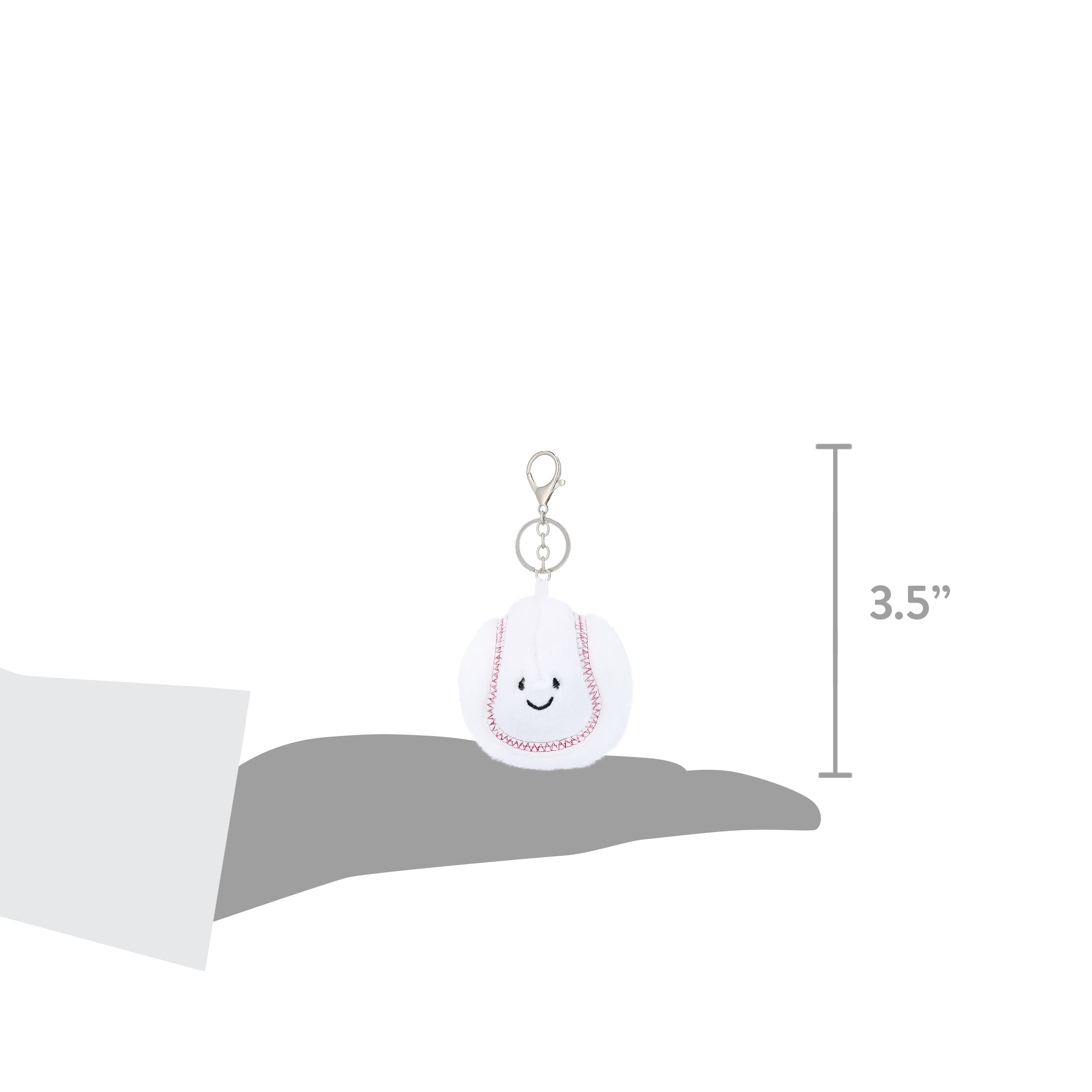 Pen+Gear Baseball Mini Plush Bag Charm, Red and White