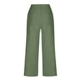thumbnail image 7 of Zekutng Women's Pants Casual Drawstring Elastic Waist Linen Nine-Quarter Pants,Sizes S-2XL, 7 of 7
