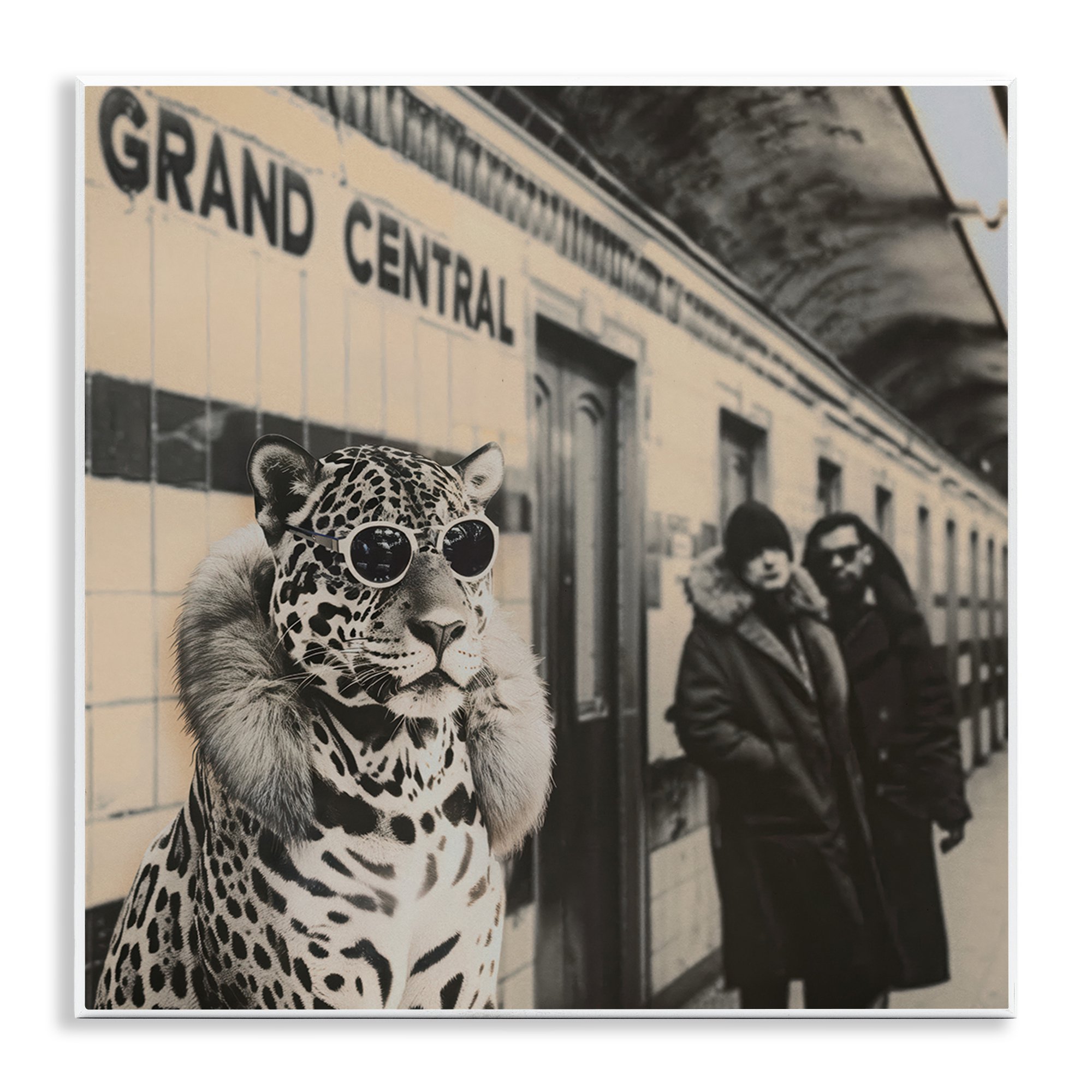 Stupell Industries Grand Central Cat Glamour Fashion Painting Unframed Art Print Wall Art 12 x 12