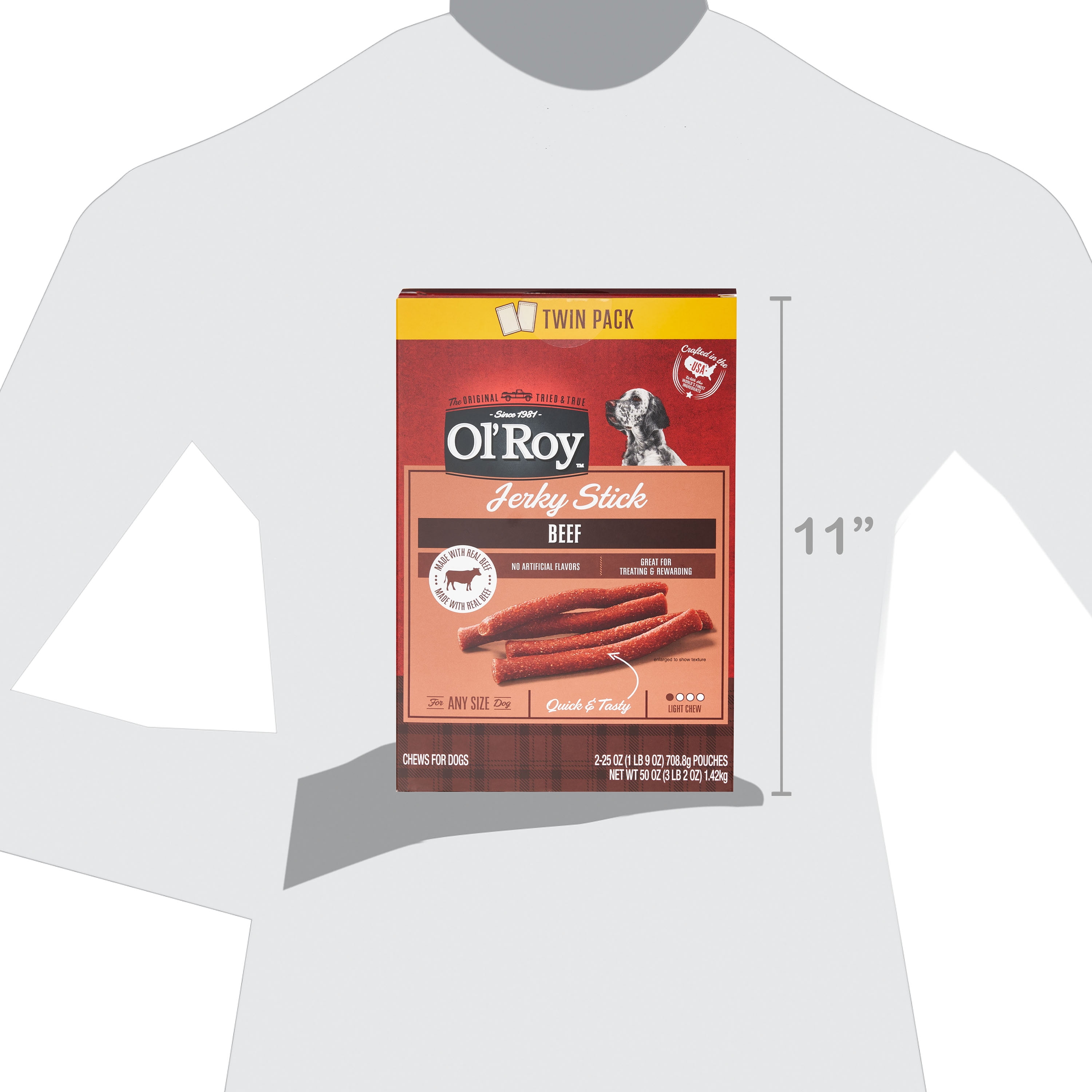 (6 pack) Ol'Roy Jerky Stick Dog Treats with Real Beef Chews, 25 oz Box (2 Pack)
