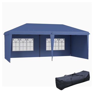 10x20 Pop Up Canopy Tent with Sidewalls, Blue - Outdoor Party Tent for Events
