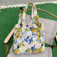 thumbnail image 1 of Bolso de mano para mujer, bolso de lona con estampado Floral sólido para libros, bolso de hombro para niñas, 1 of 6