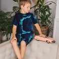 thumbnail image 4 of Fotbe Blue Marble And Gold Pijama Estampada de 2 Piezas para Niños – Ropa de Dormir de Manga Corta Cómoda para Niños y Niñas, Camiseta y Shorts de Algodón-3X-Large, 4 of 6