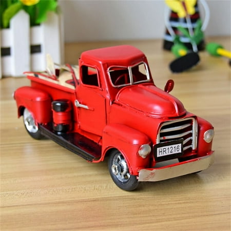 Metal Cowboy Christmas Ornaments Tailored Vintage Red Metal Truck Christmas Ornament Kids Xmas Gifts Toy Table Top Decor ()