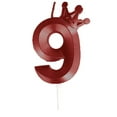 thumbnail image 1 of Number Birthday Candle - Large 3D Crown-Designed, Wax Material, Red, for Birthday and Anniversaries, Adds Festive Touch, 1 of 6