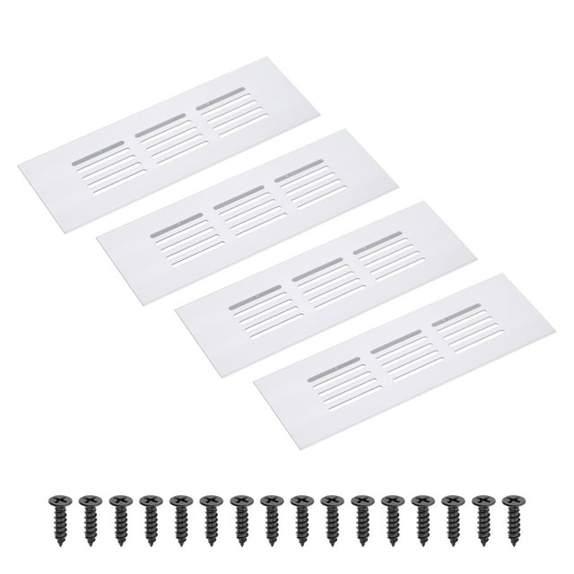 Uxcell 6 x 2" Rectangle Ventilation Grille 4Pcs Aluminum Air Vent Cover Silver