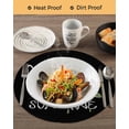 thumbnail image 3 of 15 Inch Round Placemats Set of 4, Sunflowers Non Slip Heat Insulation PP Table Mats, Modern Bee You Are My Sunshine Black Washable Place Mats for Kitchen Dining Party Table Decor, 3 of 7