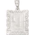 thumbnail image 4 of Sterling Silver Square Diamond-Cut Letter P Initial Pendant (30 X 18) Made In United States qc2770p, 4 of 5