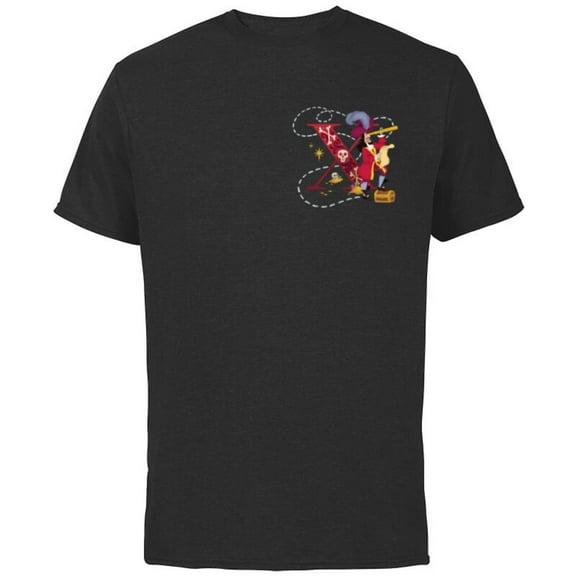 Disney Villains Alphabet Monogram Captain Hook Letter X - Short Sleeve Cotton T-Shirt for Adults - Customized-Black