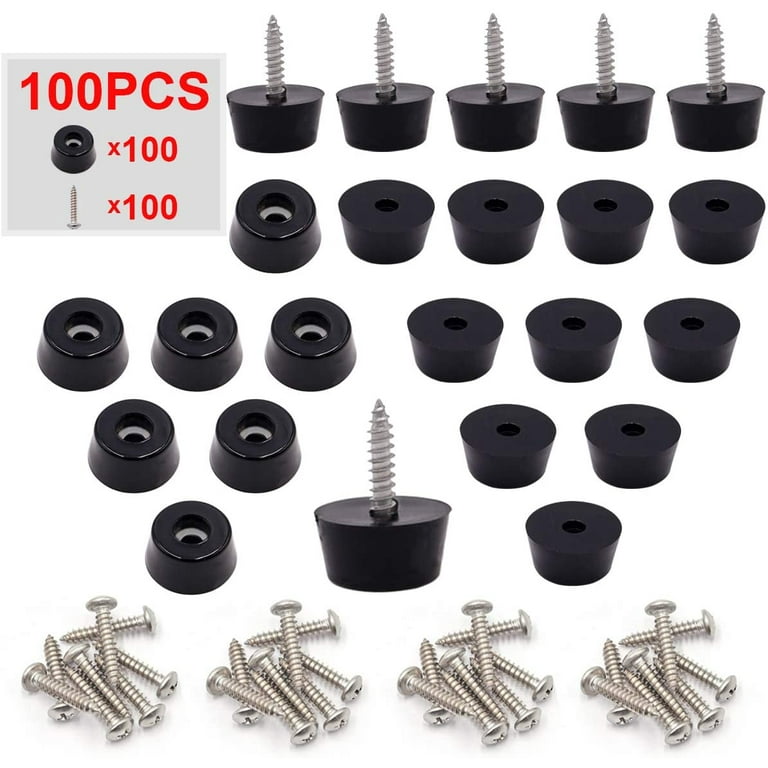smseace 100PCS Black Rubber Feet Pad 0.31