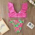 thumbnail image 4 of Mercatoo Summer Toddler Girls Leaves Fashion Printed Ruffles 2Pcs Swimwear Bikini Toddler Girl Beach Swimsuit 3 to 7 Years, 4 of 4