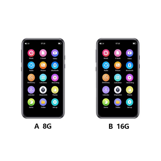 4-inch Portable Bluetooth-compatible 5.0 MP5 Player Multifunctional Dictionary Radio Recorder E-book Rechargeable Music Players Birthday Gift 8G