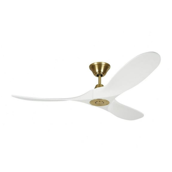 52 inch Propeller Ceiling Fan with Remote Control (3-Blade)-Burnished Brass Finish-Matte White Blade Color Bailey Street Home 96-Bel-4312577