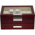 thumbnail image 2 of 20 Slots Wooden Watch Display Case Glass Top Jewelry Collection Storage Box Organizer for Men/Women, 2 of 7