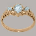 thumbnail image 3 of LBG British Made 10k Rose Gold Real Genuine Aquamarine Womens Promise Ring - 33 size options - Size 8.25, 3 of 9