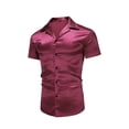 thumbnail image 4 of DYMADE Men's Shiny Disco Short Sleeve Casual Shirt Top, 4 of 5