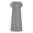 thumbnail image 3 of ZANZEA Women's Summer Evening Dress V-Neck Side Fork Plaid Shirt Dresses, 3 of 5