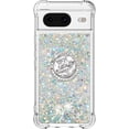 thumbnail image 2 of Glitter Clear Sparkly Bling Case for Google Pixel 8 Case, Flowing Liquid Quicksand Cover with Diamond Ring Holder Case for Google Pixel 8  Silver, 2 of 14