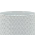 thumbnail image 2 of Benjara BM266287 Ceramic Planter with Chevron Pattern & Wooden Stand, White - Small, 2 of 5