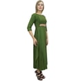 thumbnail image 4 of Bimba Women's Zari Embroidered Dress Rayon Green Long Party Wear Maxi Dresses-16, 4 of 7