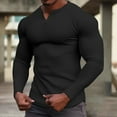 thumbnail image 2 of LUOGENLI T-shirts pour Homme pour Hommes T-Shirt pour Hommes Col Rond Imprimé de Noël Manches Longues Haut de Base Hiver T-shirts Amusants pour Hommes T-shirts Graphiques Pâques Noir TTG, 2 of 5
