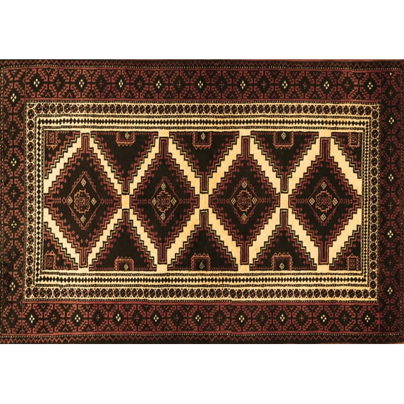 Ahgly Company Indoor Rectangle Persian Brown Traditional Area Rugs, 2' x 4'