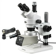 AmScope 3.5X-90X Stereo Zoom Microscope w Aluminum 80-LED Light + 5MP Camera New