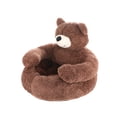 thumbnail image 1 of Billuyoard Cama semicerrada para mascotas, sofá, oso, abrazo, tela suave, resistente al agua y antideslizante, abrazo, gato, dormir, esterilla Suministros para perros café L (diámetro 55 cm), 1 of 6