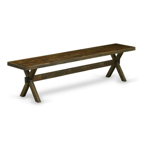 Atlin Designs 15x72" Wood Dining Bench in Jacobean Brown