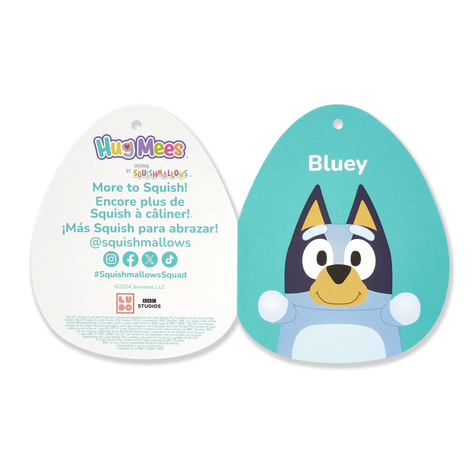 Squishmallows Original 10 inch Bluey HugMees - Childs Ultra Soft Official Jazwares Plush