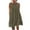 Army Green, variant on Honeeladyy Womens Summer Hollow Out Halter Mini Dresses Solid Color Sleeveless A Line Layered Swing Vacation Tank Dress Army Green M