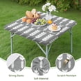 thumbnail image 4 of Grey and White Arrow Feather Pattern Square Fitted Tablecloth with Elastic Edge,Square Table Cover,Washable Elastic Table Cover for Home Kitchen Party Decor 34"x34", 4 of 6