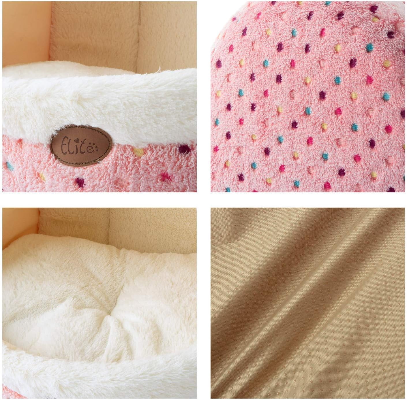 Cat Bed Small Dog Bed Pet Cave Bed For Puppy Kitten Rabbit Cute Fleece Igloo House for Small Dogs Indoor Cats Non-Slip Warm Washable Tent House