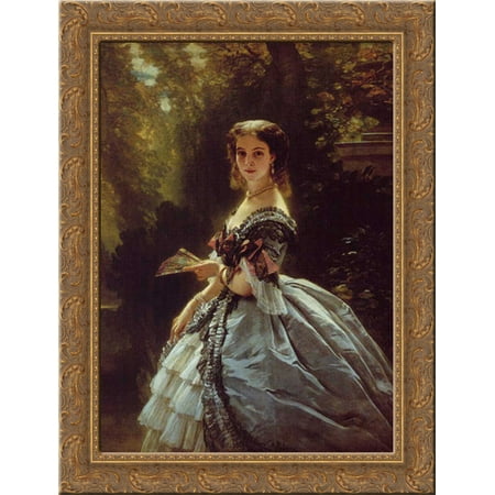 Princess Elizabeth Esperovna Belosselsky'Belosenky, Princess Troubetskoi 20x24 Gold Ornate Wood Framed Canvas Art by Winterhalter, Franz Xavier