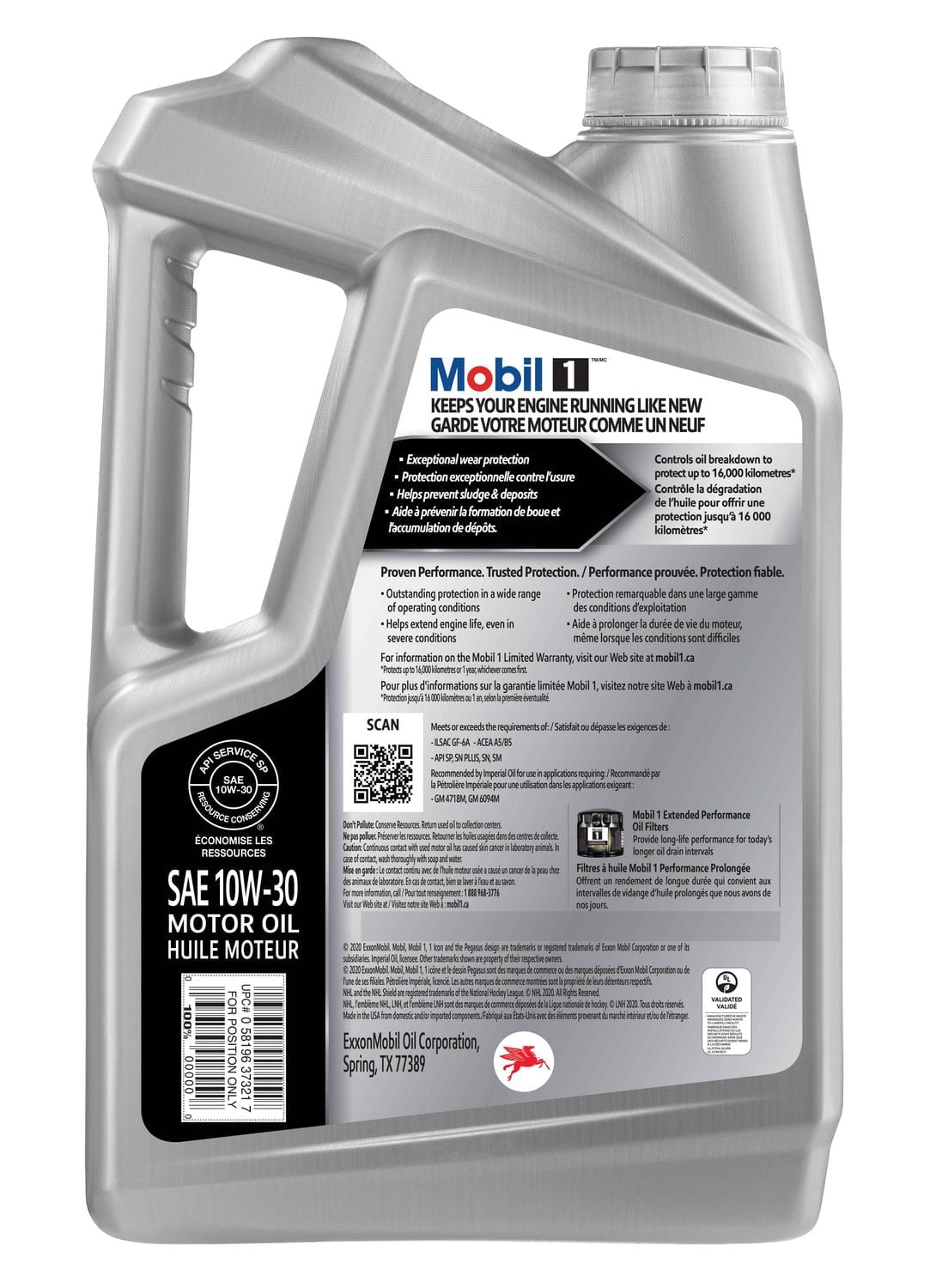 Mobil 1™ Full Synthetic Motor Oil 10W-30, 3 PACK 4.73 L