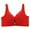Red, variant on Women's Solid Color Lace Wirefree Bra, Thin Breathable Comfort with Back Closure, Daily Support Underwear