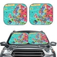thumbnail image 2 of Xecao Cartoon Map Of Europe for Foldable Car Sun Shades (2-Pack) offer sun protection with an easy-fold design for convenient windshield shading., 2 of 7