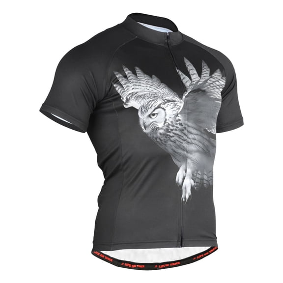 joogoo Owl Pattern Men's Cycling Jerseys Mountain Bike Short Sleeve Tops L