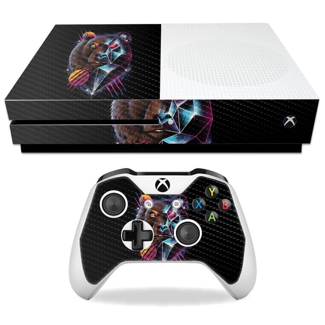 MightySkins Carbon Fiber Skin for Microsoft Xbox One S - Rad Bear | Protective, Durable Textured Carbon Fiber Finish | Easy to Apply, Remove, and Change Styles | Made in The USA