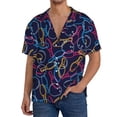 thumbnail image 1 of Bingfone Multicolor Bowling for Men's Cuban Collar Short Sleeve Shirt with Pocket Button Down Cardigan Summer Shirt-Medium, 1 of 5