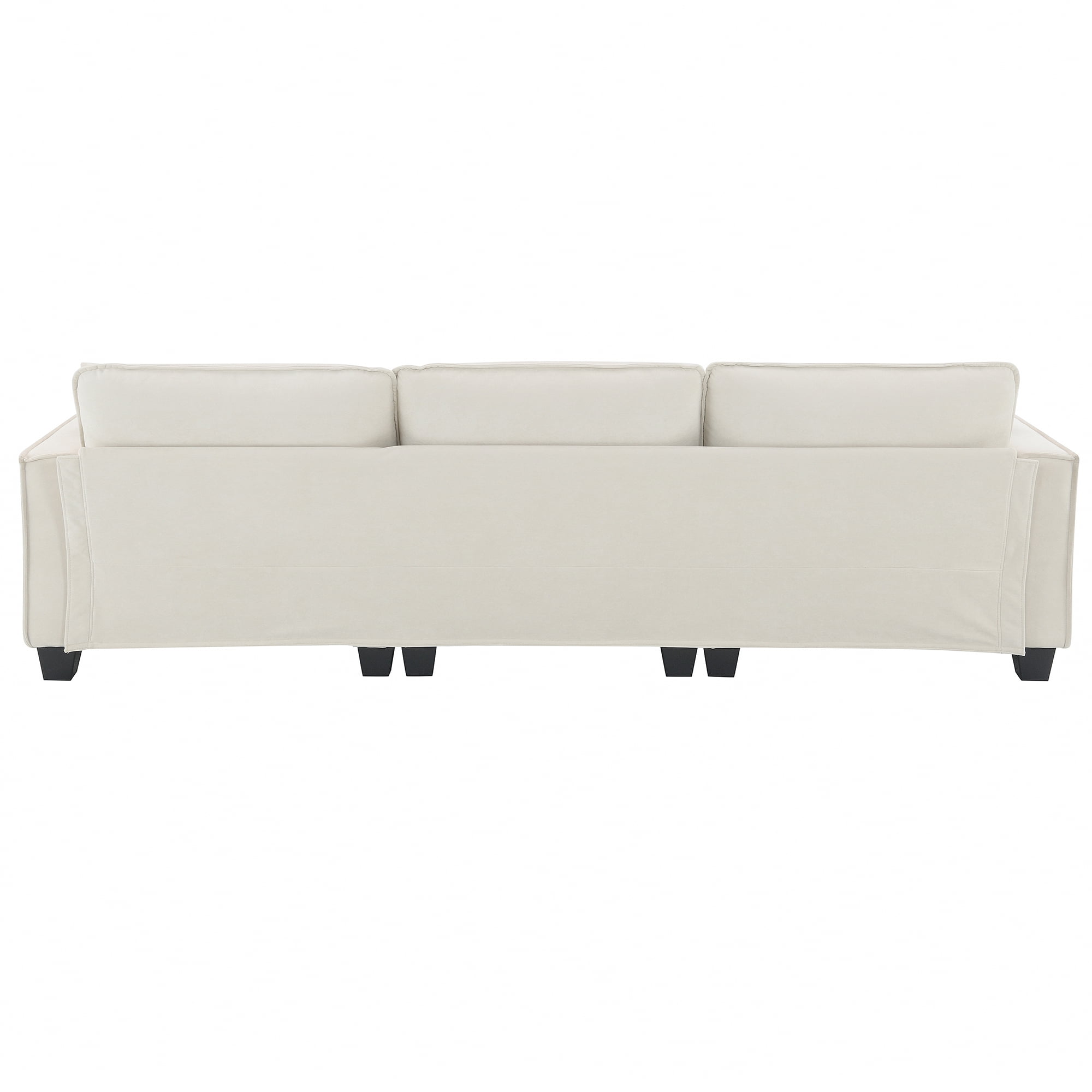 MAYEERTY 100x59" Modern Convertible Sectional Sofa - L-Shaped Reversible 4-Seat Suede Velvet Sleeper with Pillows/Ottoman for Living Room/Apartment, 3 Colors