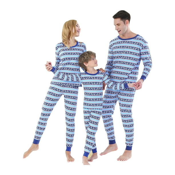 Wangscanis Family Matching Christmas Pajamas Set, Stripe T-Shirt + Long  Pants 