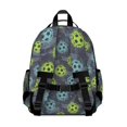 thumbnail image 3 of Football and Splash Navy Pattern Cute School Backpack Bag for School with Padded Back and Adjustable Shoulder Straps 15.25"x11.5"x5.25", 3 of 5
