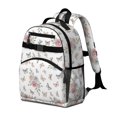 thumbnail image 2 of White Butterfly Rose Pattern Cute School Backpack Bag for School with Padded Back and Adjustable Shoulder Straps 15.25"x11.5"x5.25", 2 of 5