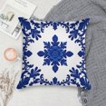 thumbnail image 5 of Blue And White Pioneer Flower Pillow Covers,Blue And White Pioneer Flower Throw Pillow Covers 18"×18" ,Living Room Sofa Couch Pillow Covers,Decorative Pillow Covers, 5 of 7