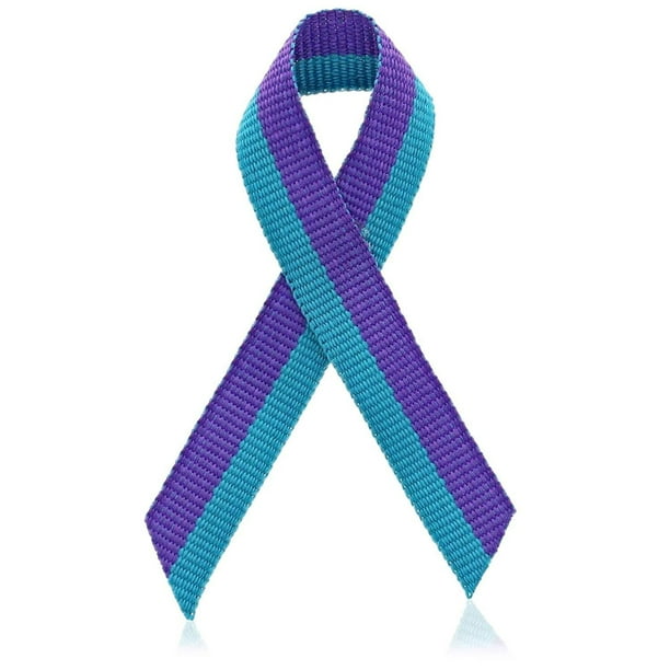 250 Pack Suicide Prevention Awareness Teal and Purple Ribbons with Pins