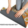 thumbnail image 3 of Orange Daisy Flower Smiley Faces Pattern Hot Yoga Mat Towel Non Slip for Hot Yoga - Quick-Drying Yoga Mat Cover with 4 Corner Pockets with Travel Bag - Hot Yoga Towel Non Slip 74"x26", 3 of 6