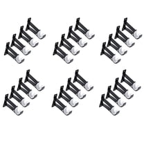 24 Pack Single Curtain Rod Brackets for Drapery Rod Aluminum Alloy Heavy Duty Curtain Rod Holders (Black)
