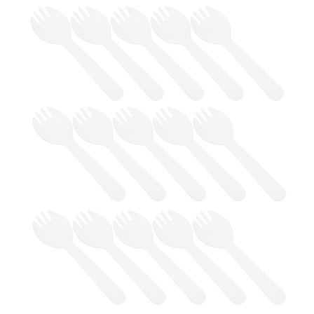 Supvox Transparent Plastic Spoons for Party Single Use Cake Spork with Comfortable Handle 100 Pieces