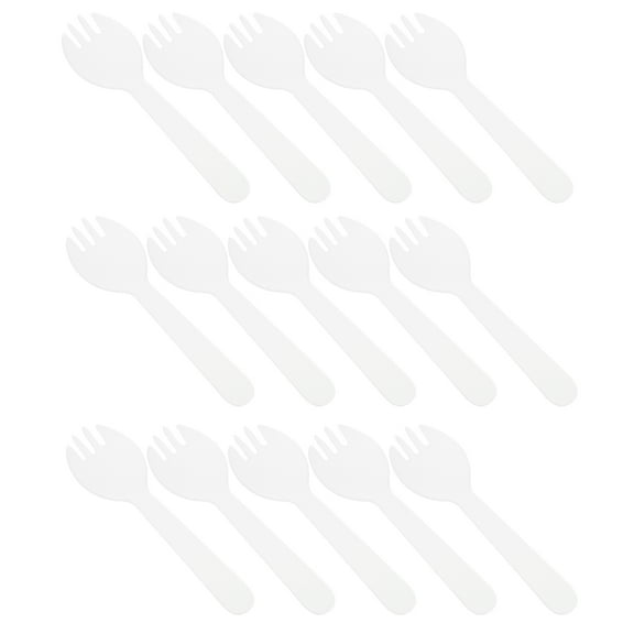 Supvox Transparent Plastic Spoons for Party Single Use Cake Spork with Comfortable Handle 100 Pieces